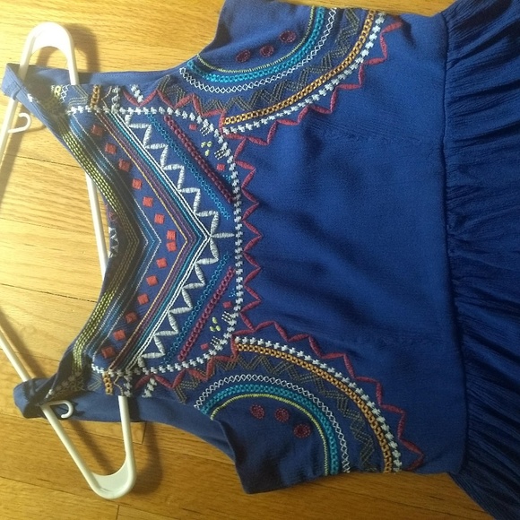 Blue Embroidered Dress - Picture 2 of 5